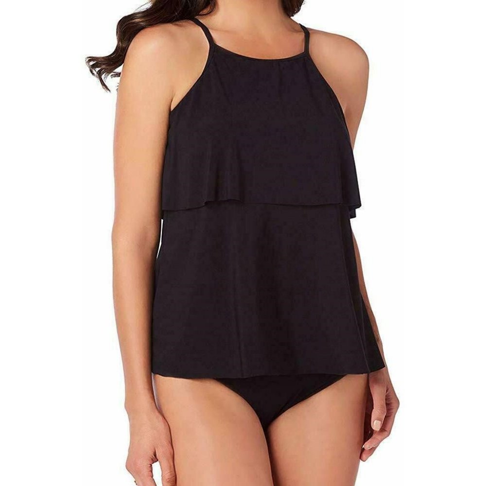 NWOT Magicsuit Solid Julia Tankini Underwire Swim Top 6006047 Black 10
